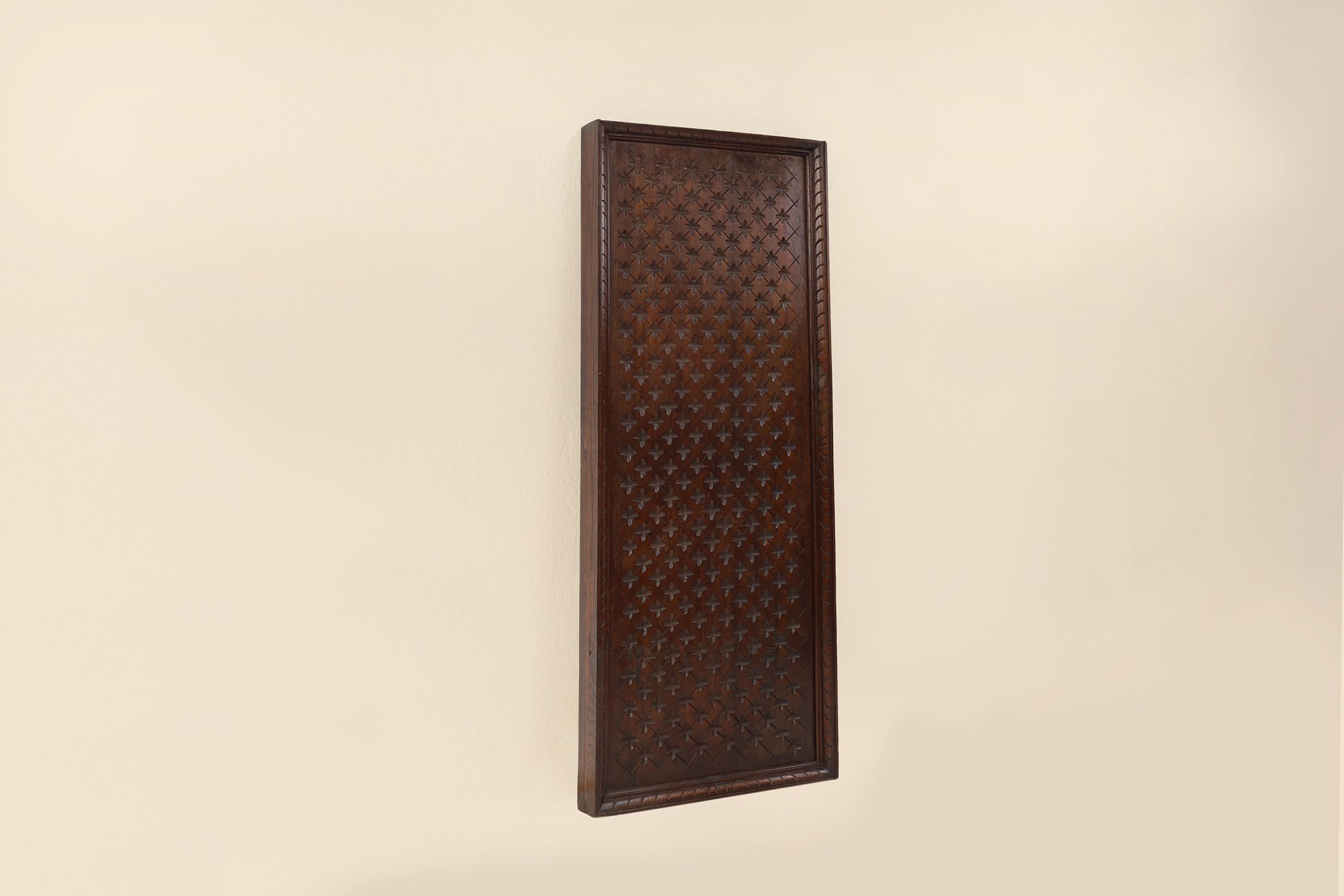 Large carved Portugees Neo-Gothic oak wall panel, 1850sthumbnail